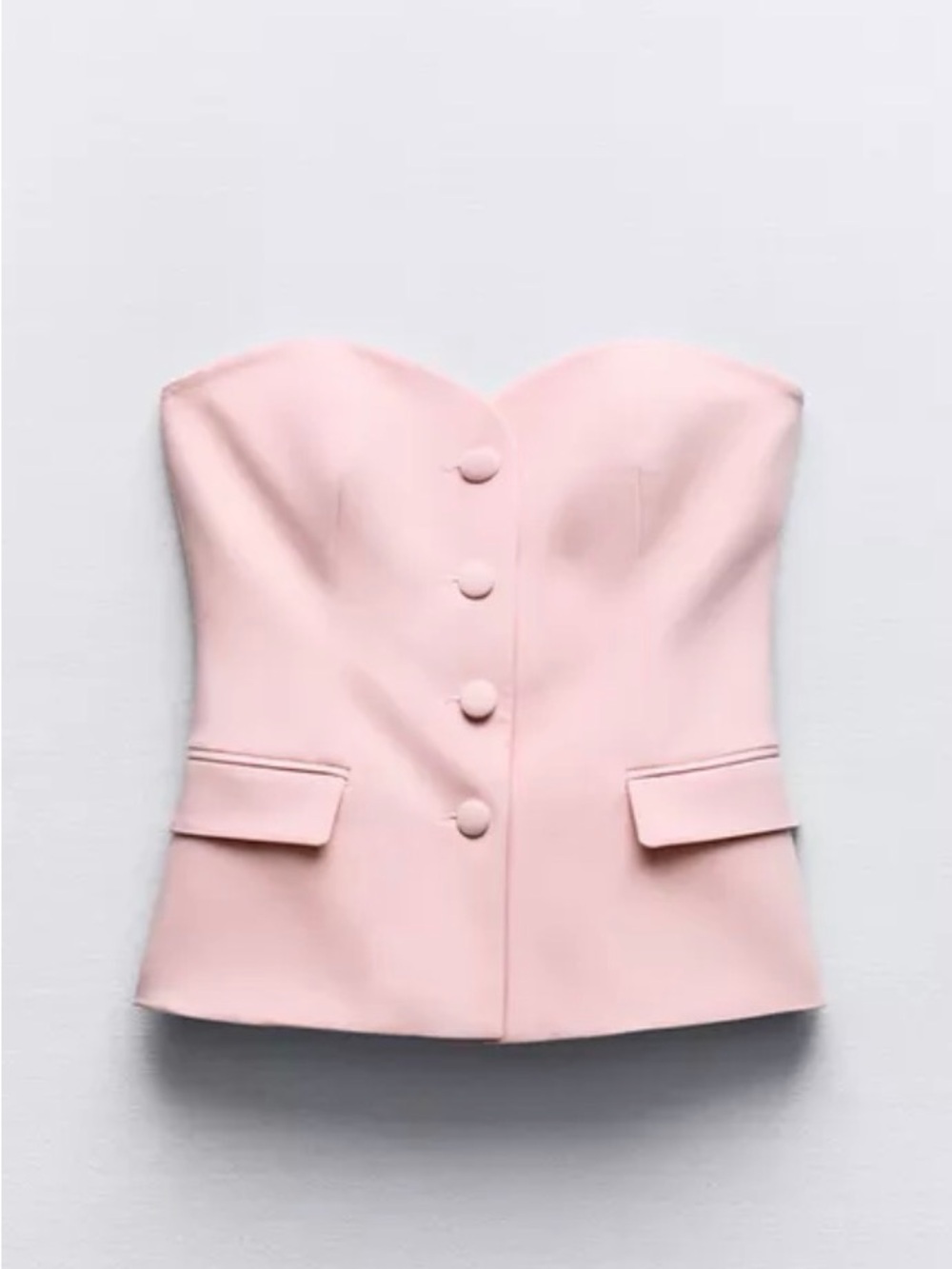 NWT Zara Pink Strapless Bustier Top Size L
